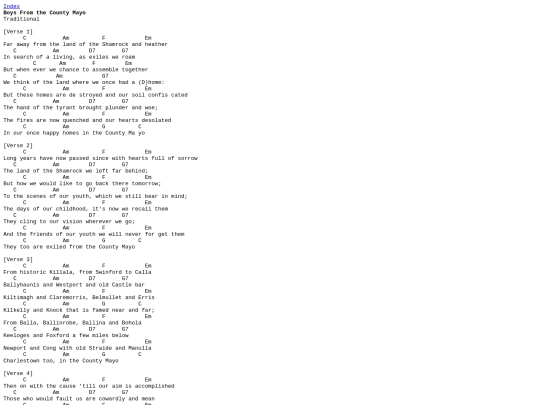 Chords/BoysFromTheCountyMayo screenshot