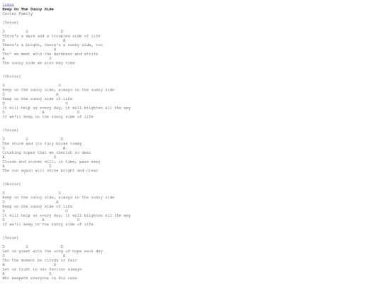 Chords/KeepOnTheSunnySide screenshot