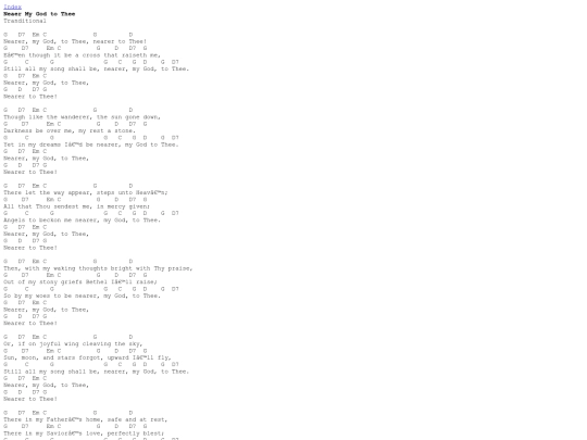 Chords/NearerMyGodToThee screenshot