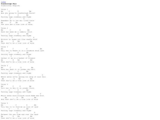 Chords/ScarboroughFair screenshot