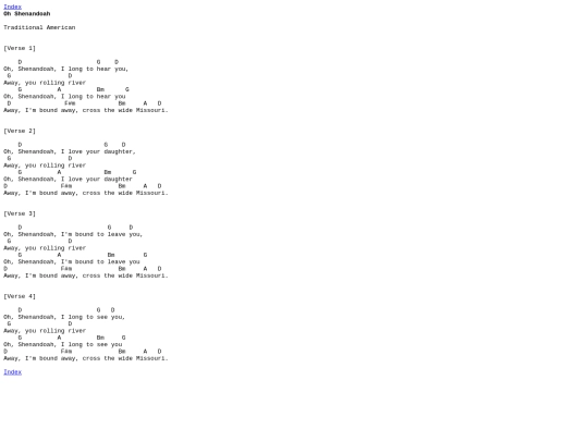 Chords/Shanandoah screenshot