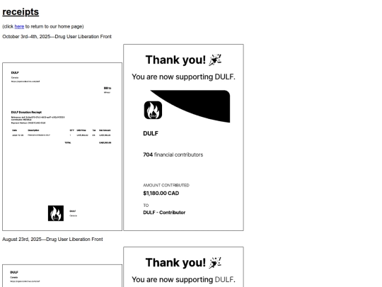 receipts screenshot