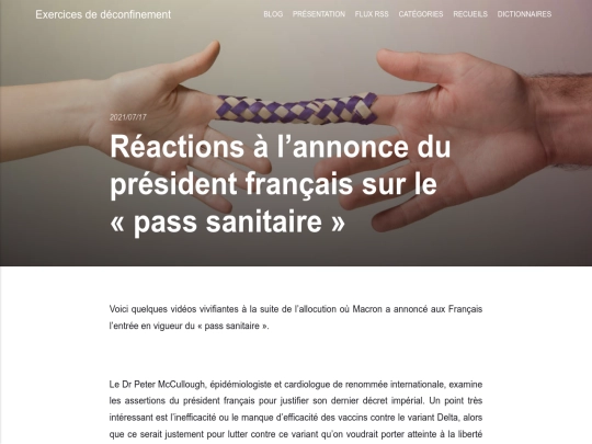 reactions-pass-sanitaire screenshot