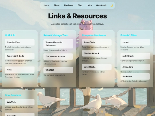 links screenshot