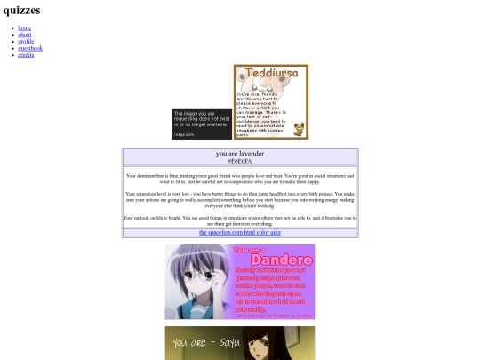quizzes screenshot