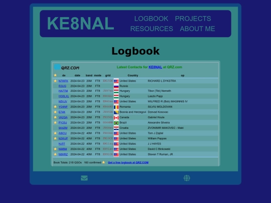 logbook screenshot