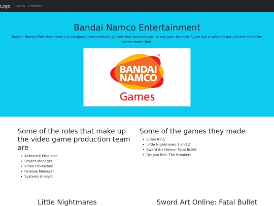 Web-Design/1-HTML/Bandai_Namco_Entertainment screenshot