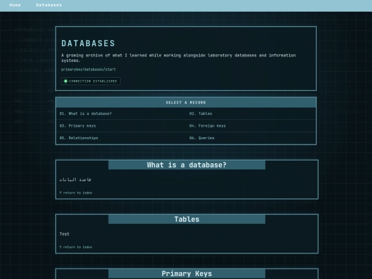 databases screenshot