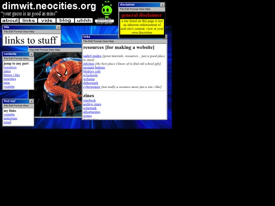 links screenshot