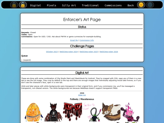 OphionousArtPage screenshot