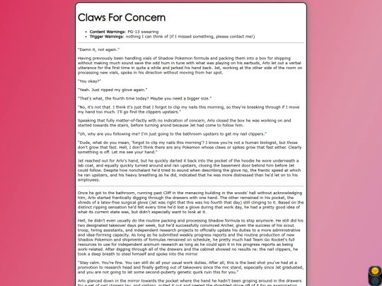 fanfic/clawsforconcern screenshot