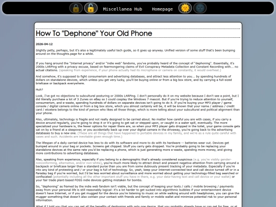 miscellanea/dephoning screenshot