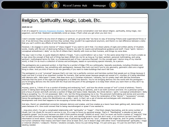 miscellanea/spirituality screenshot