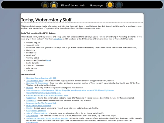 miscellanea/techystuff screenshot