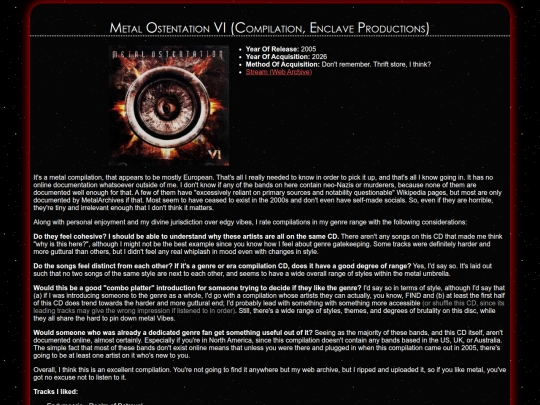 musicscene/cds/metalostentationvi screenshot