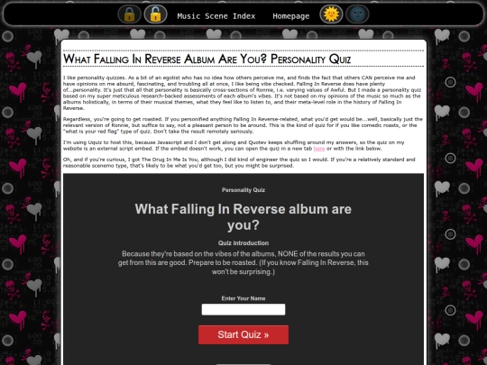 musicscene/personalityquiz screenshot