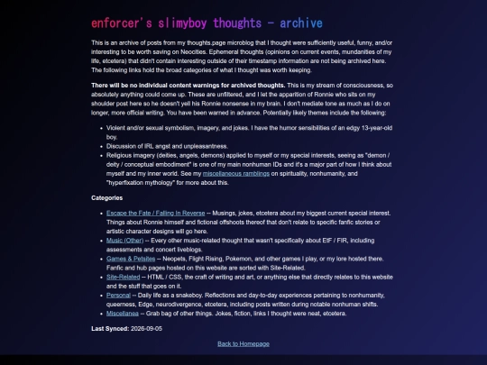 thoughts_archive screenshot