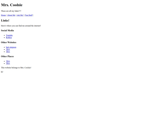 links screenshot