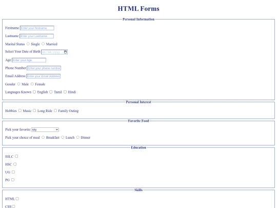 forms screenshot