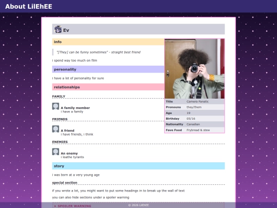 info screenshot