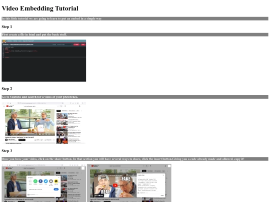 VideoEmbeddingTutorialAssignment screenshot