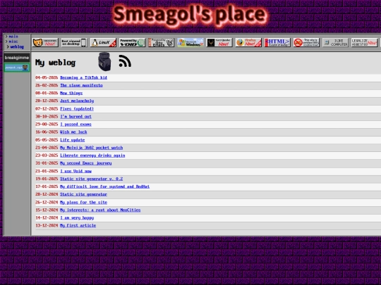 weblog screenshot