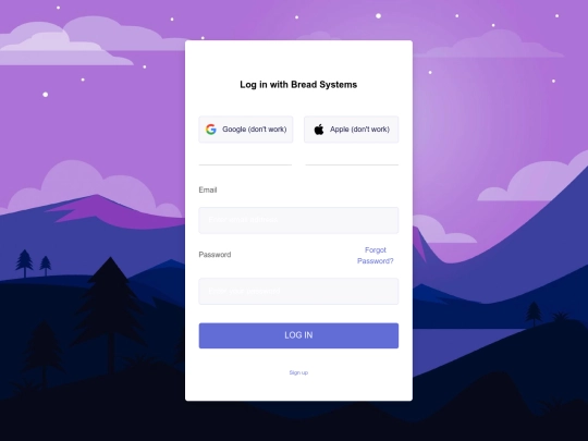 login screenshot