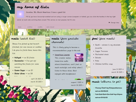 lists screenshot