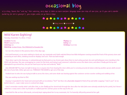 blog/posts/2022-11-15-Wild-Karen-Sighting screenshot