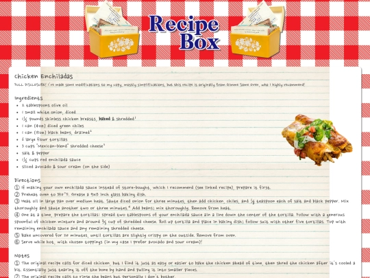 recipes/entrées/chickenenchiladas screenshot
