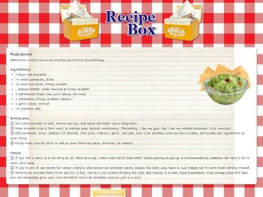 recipes/snacks/guacamole screenshot