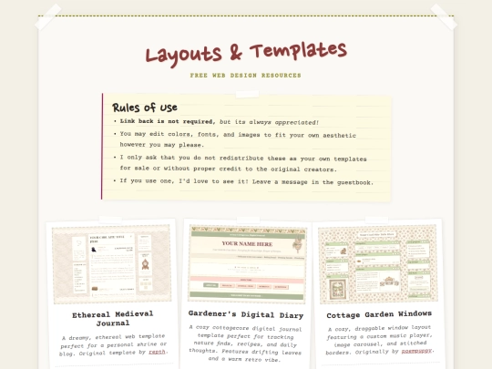 layouts screenshot