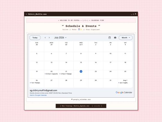 Calendar screenshot