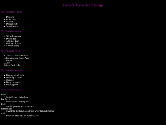 classwork/favorites screenshot