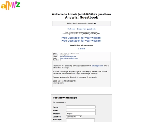 retrosite/community/guestbook screenshot