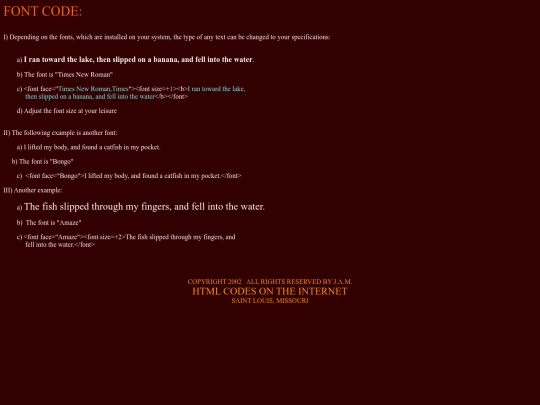 htmlcodes/font screenshot
