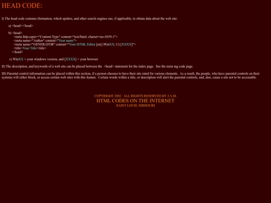 htmlcodes/head screenshot