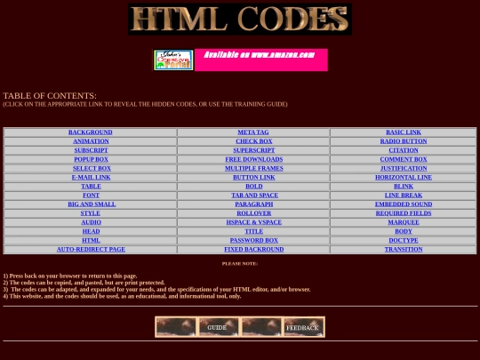 htmlcodes/table screenshot
