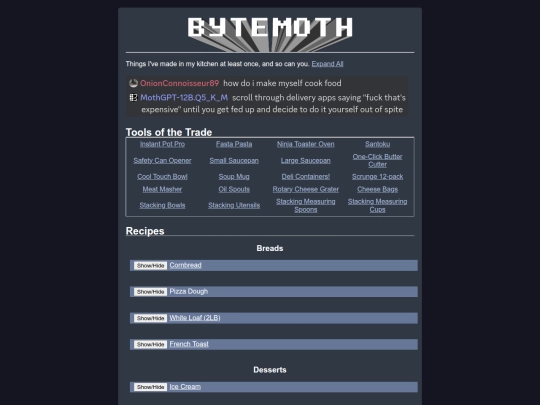 mothzone/cook screenshot