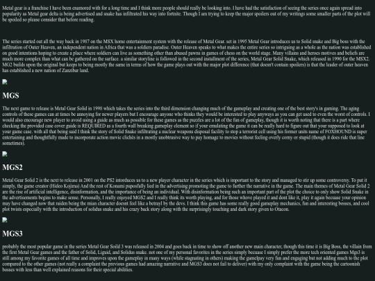 Interests/Metalgearplot screenshot