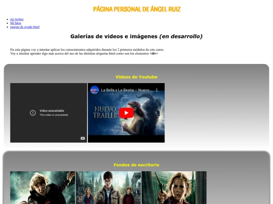 actividad obligatoria/mi pagina personal screenshot