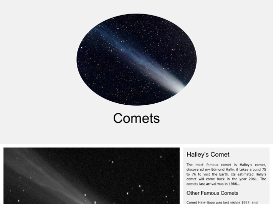 Comets screenshot