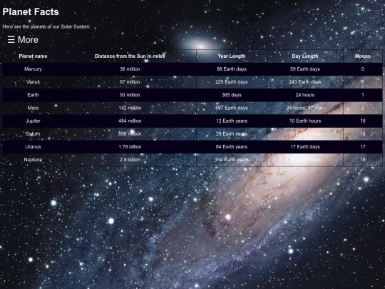 planets screenshot