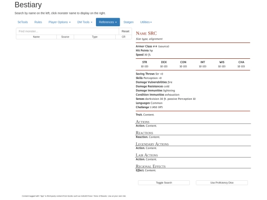 5ETools/bestiary screenshot