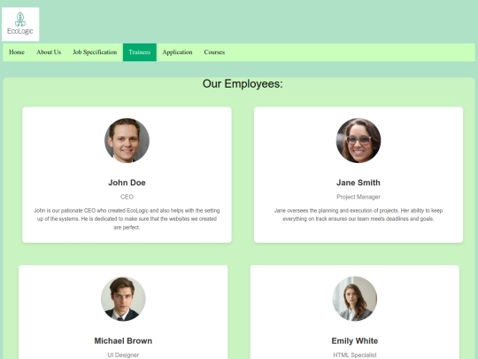 Trainees screenshot