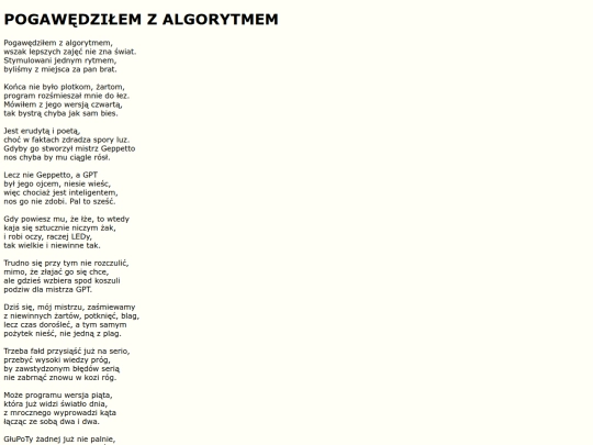 teksty/algorytm screenshot