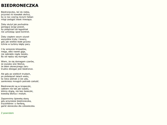 teksty/biedroneczka screenshot