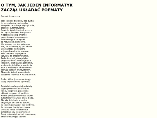 teksty/informatyk screenshot