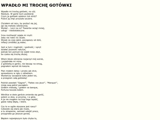 teksty/wpadlomi screenshot