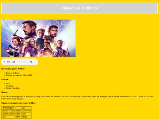 HTML5/vingadores/home screenshot
